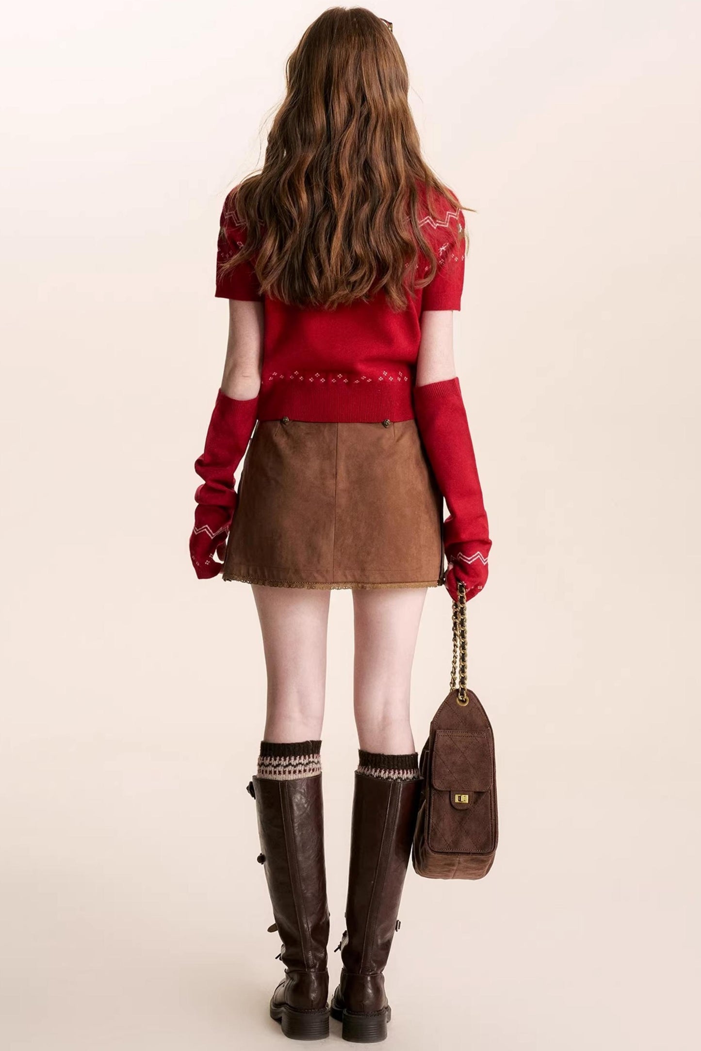 Fair Isle Pearl Knitwear Sweater Set