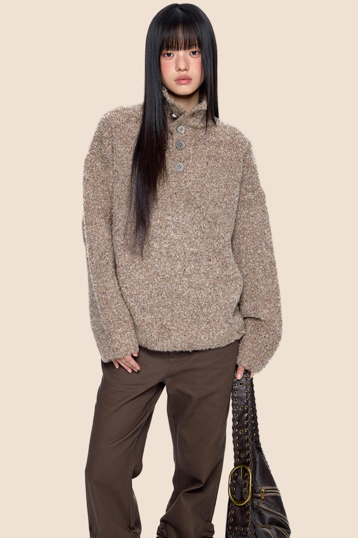 Stand-Up Vintage Sweater Jacket
