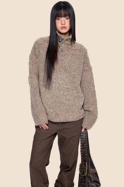 Stand-Up Vintage Sweater Jacket