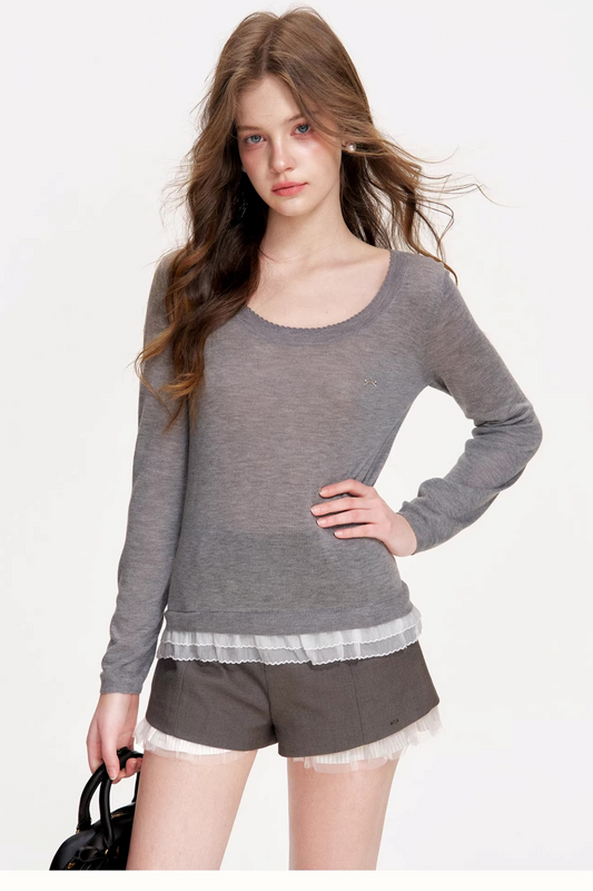 Misty Morning Lace Wool Sweater