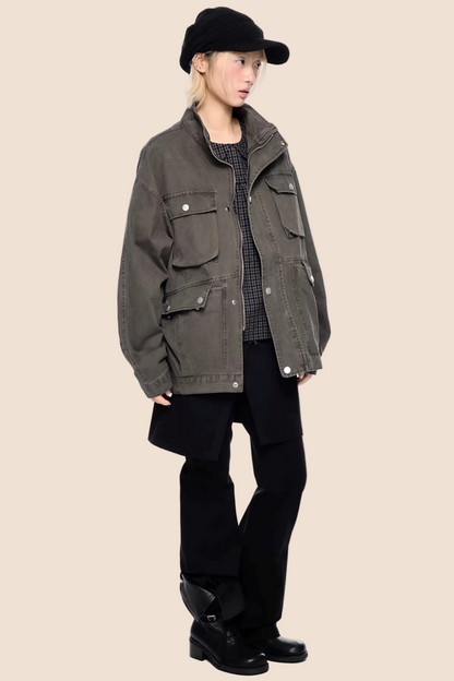 Barn-Style Distressed Work Jacket