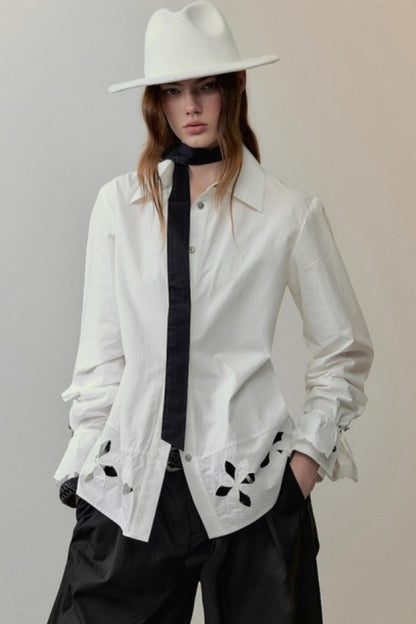 Lace Floral Embroidery Shirt Set-Up