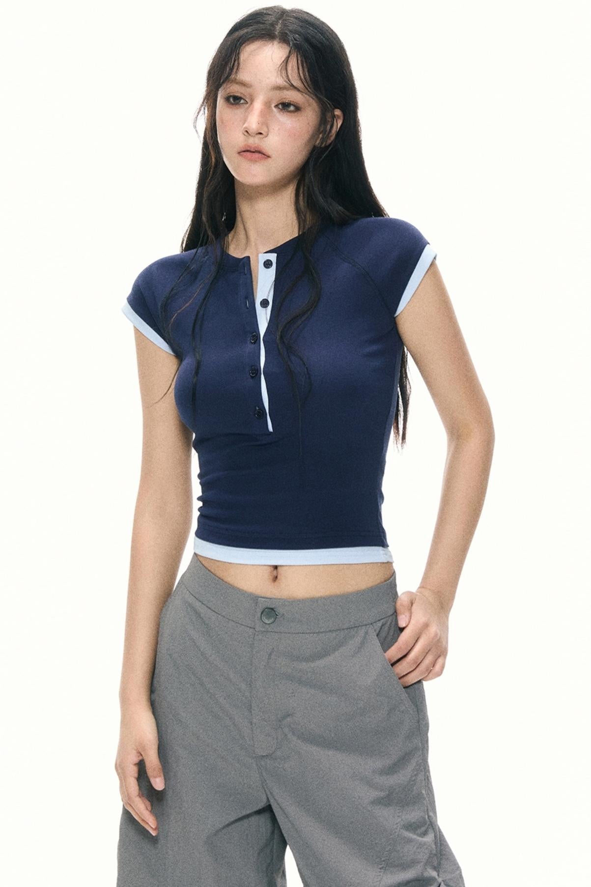 Dual-Fabric Summer T-Shirt