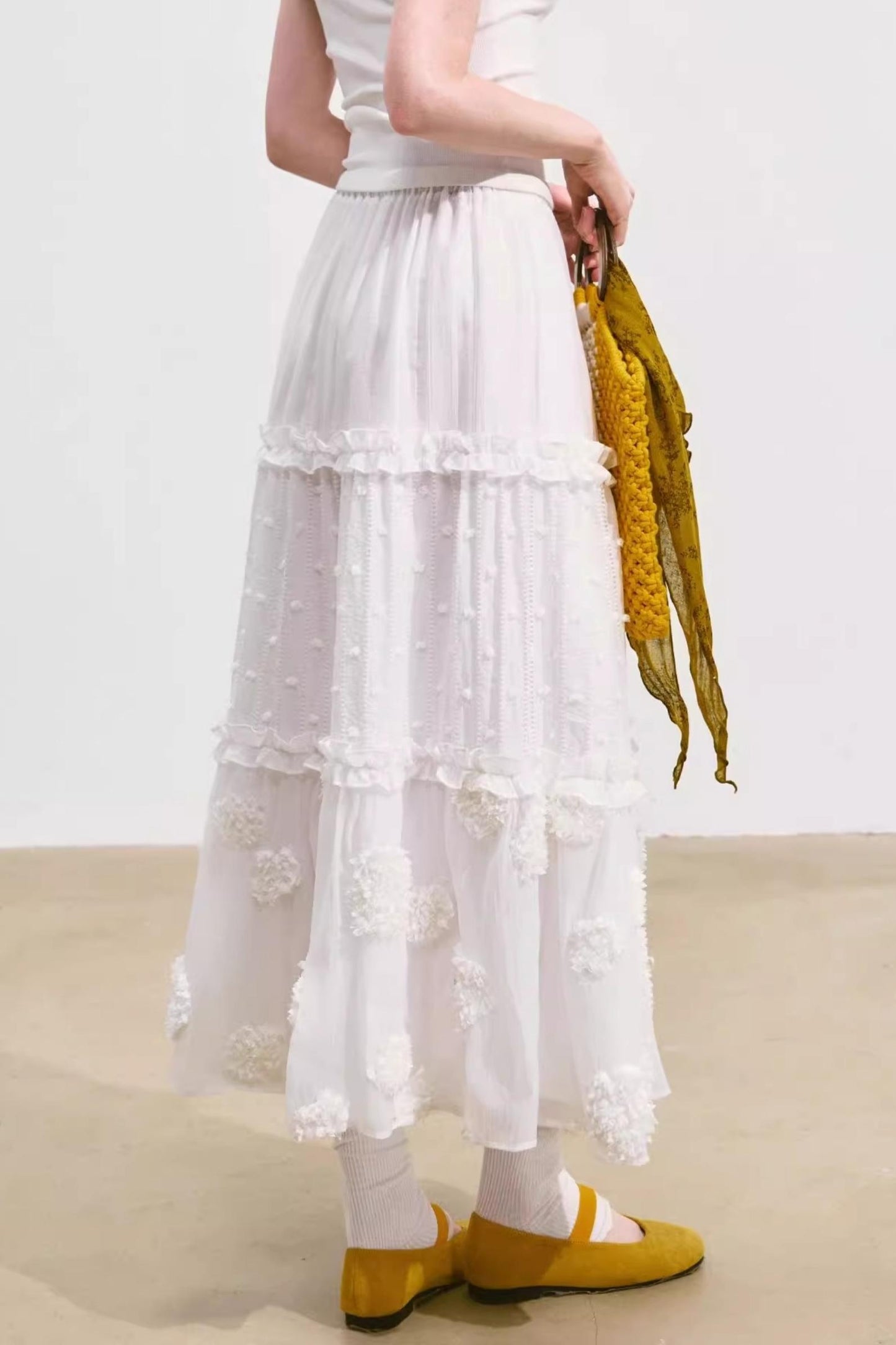 White Layered Halter Skirt