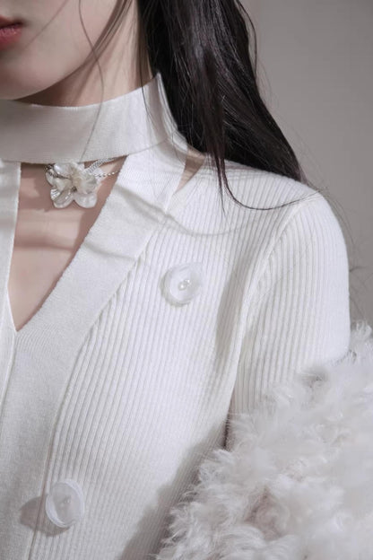 White Moonlight Knit Top