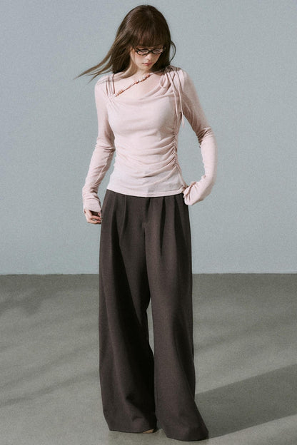 Tencel Wool Wide-Leg Pants