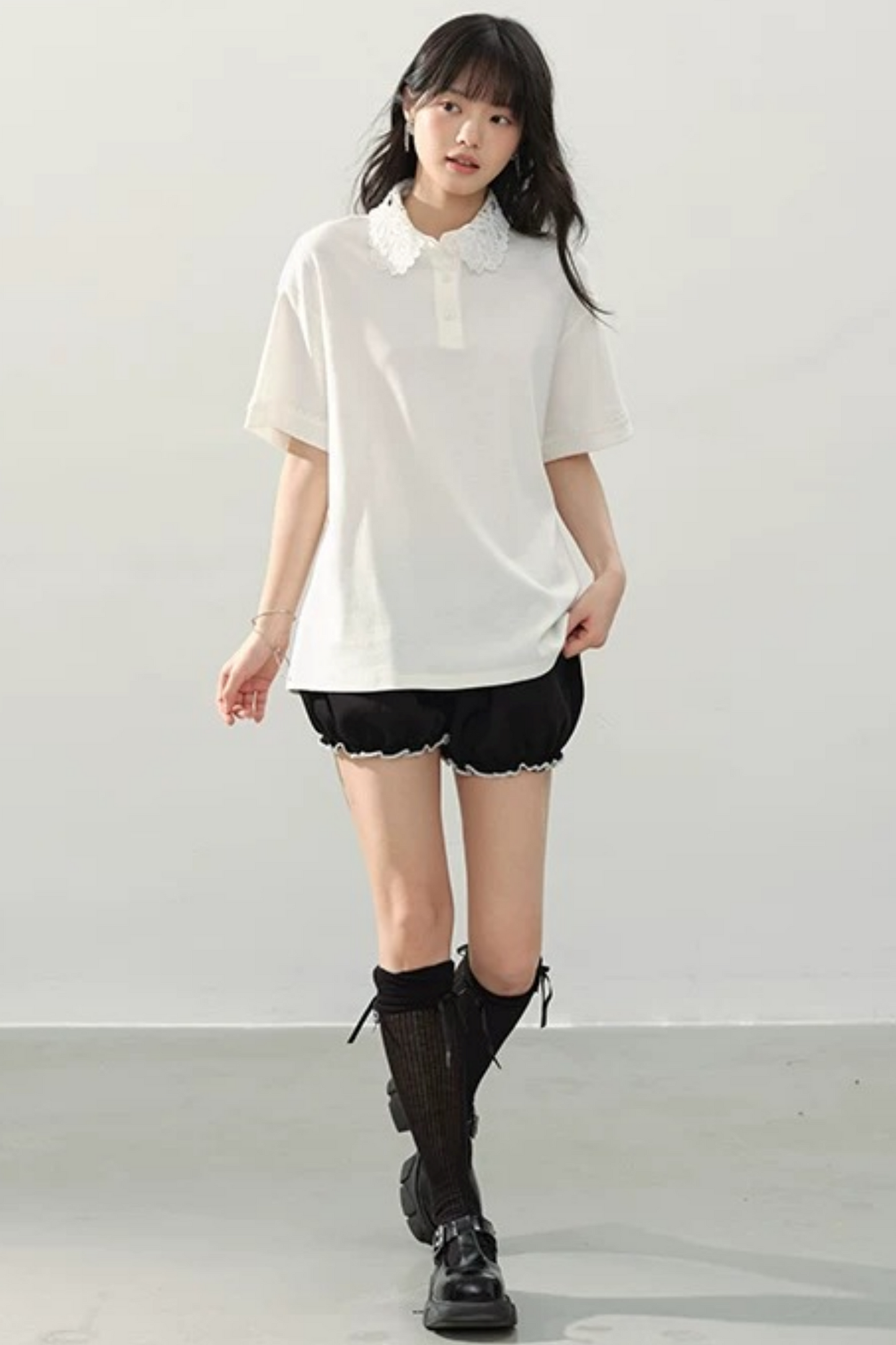 Hydrangea Lace Collar Top