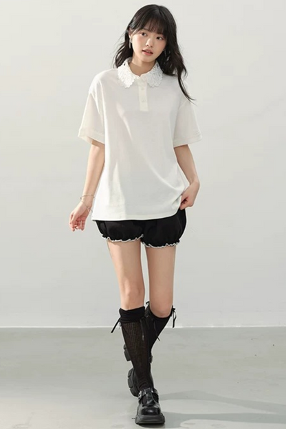 Hydrangea Lace Collar Top