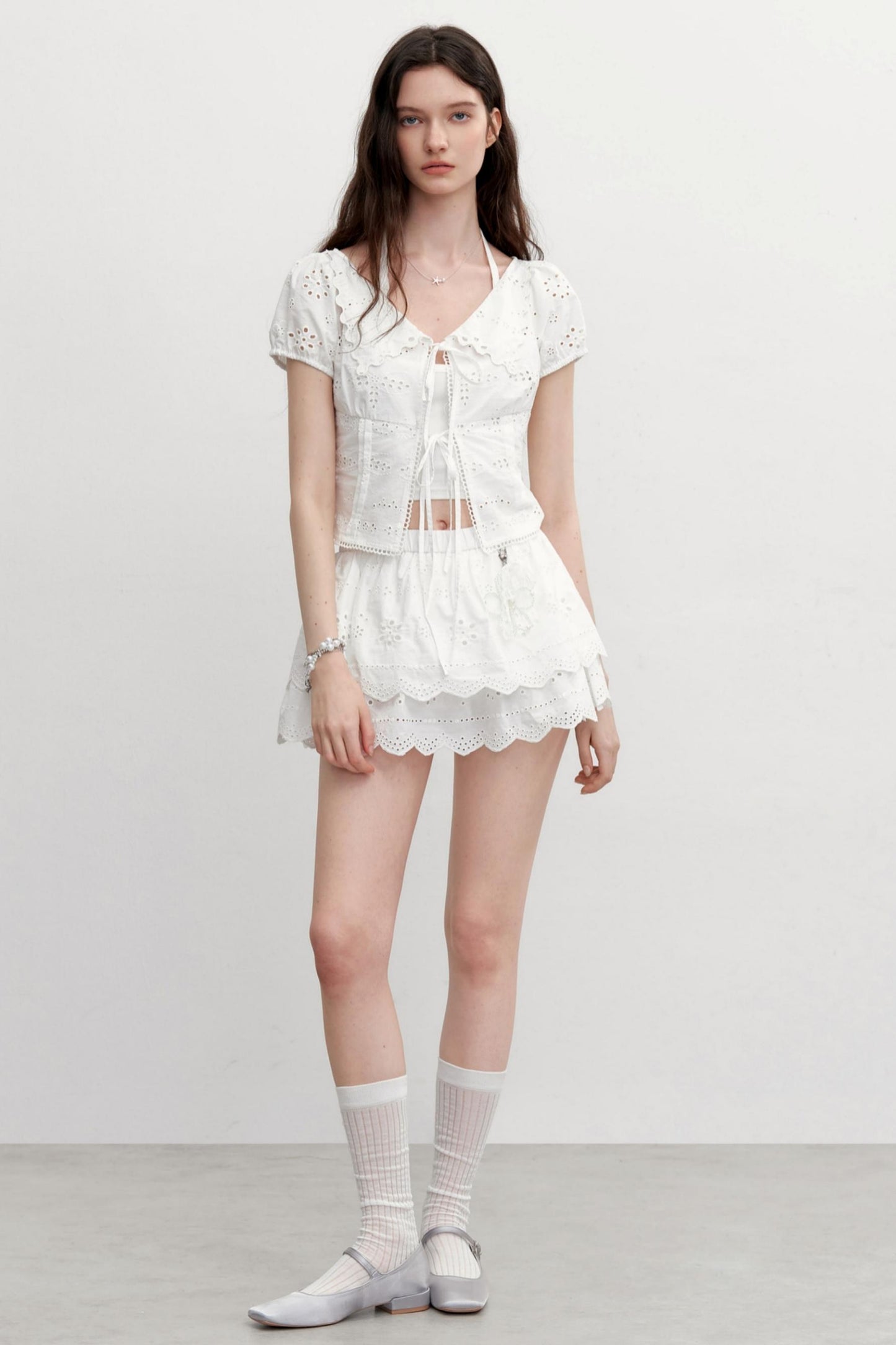 Vintage Lace Flower Asymmetrical Skirt Set-Up