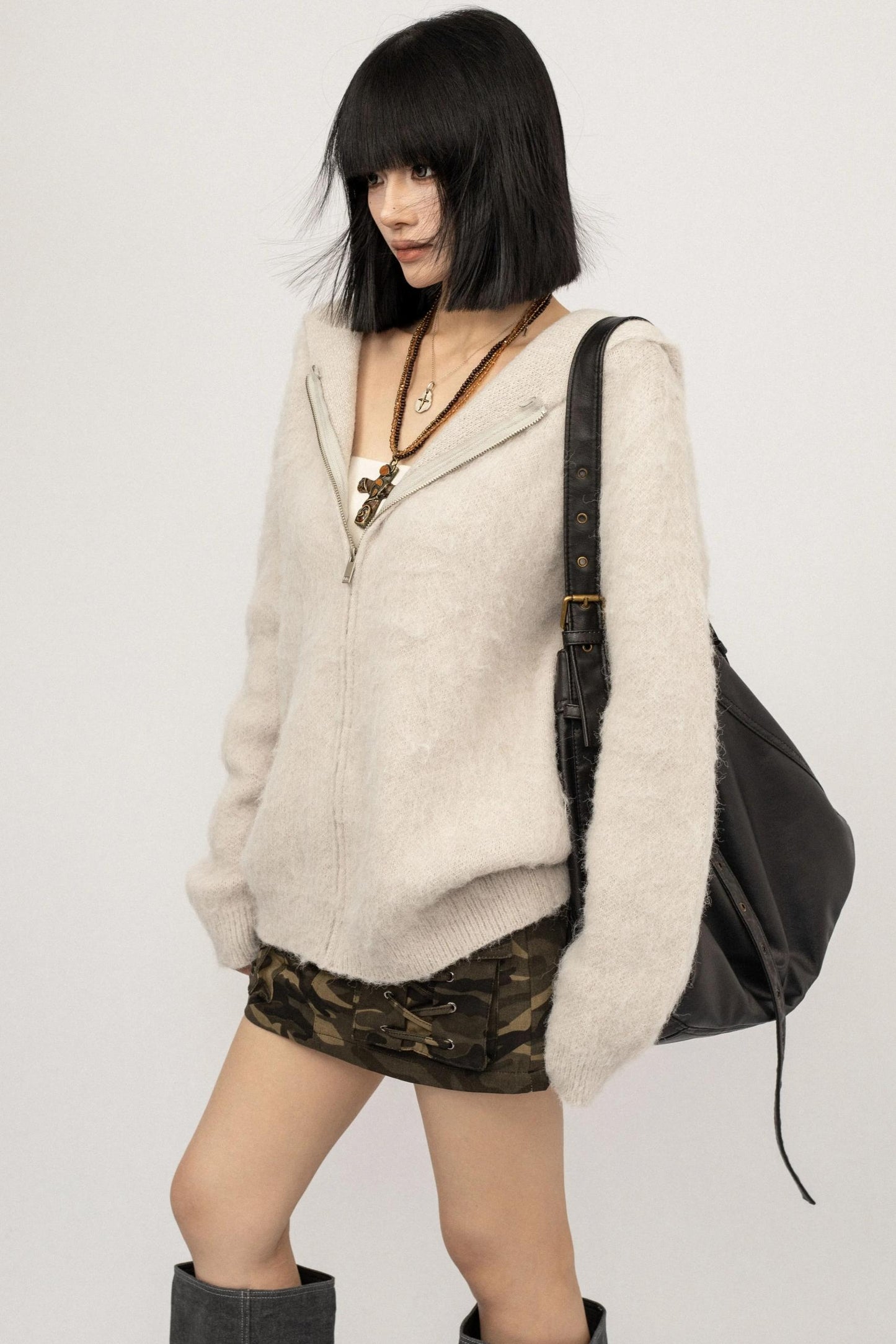 American Loose Hoodie Cardigan