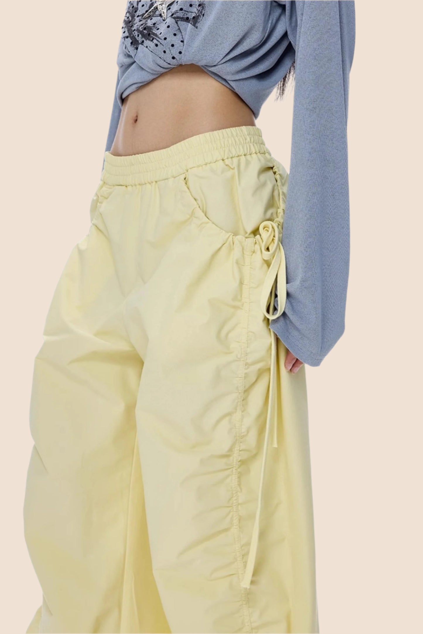 American Yellow Wide Leg Cargo Pants