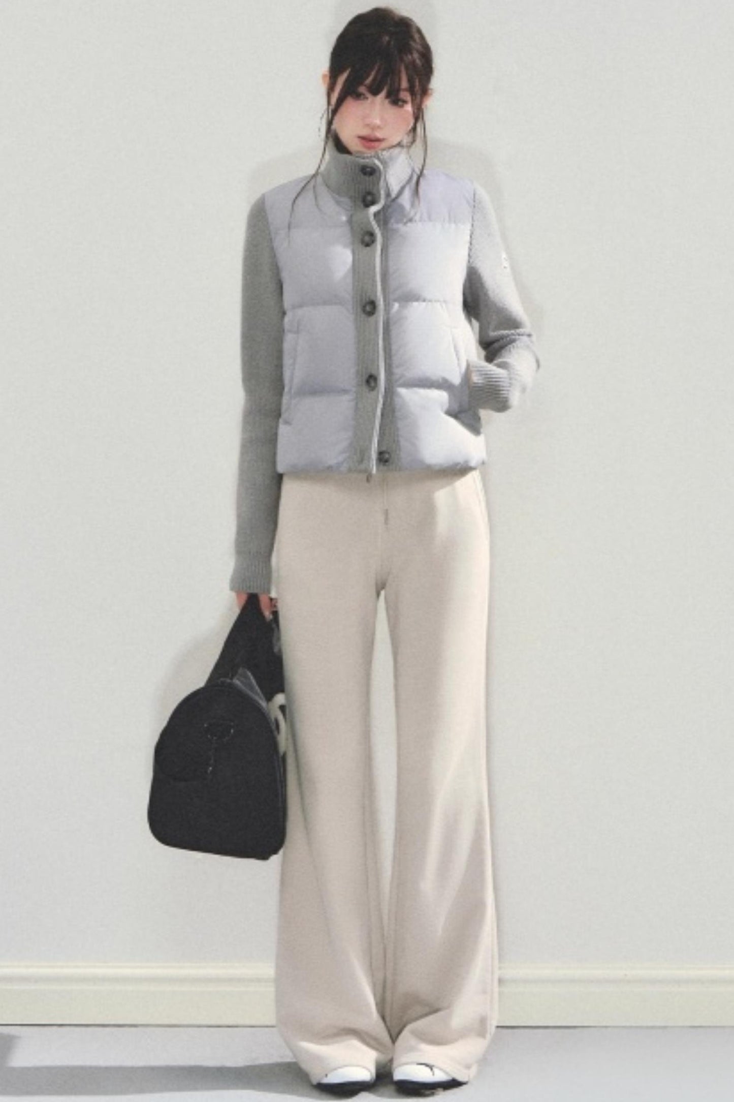 Knitted Patchwork Down Jacket