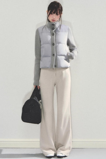 Knitted Patchwork Down Jacket