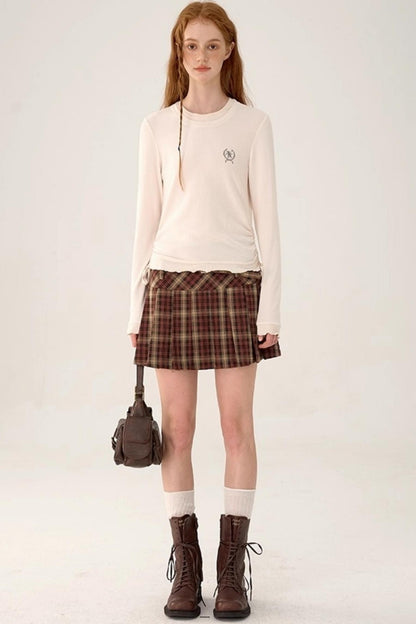 Contrasting Slim Long-Sleeved Top