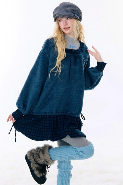 Patchwork Plaid Wool Dress