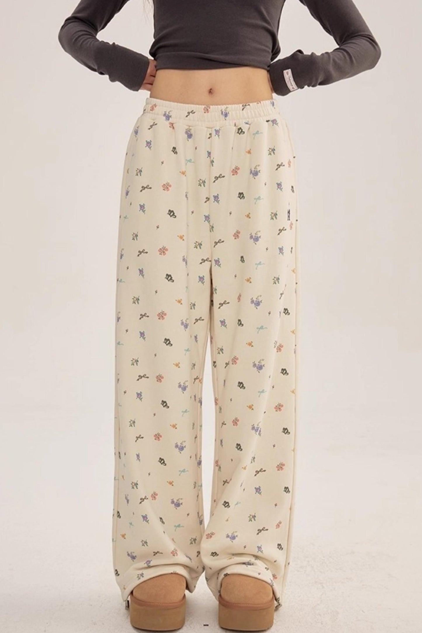 Floral Hooded Sweatshirt Cardigan Set-Up