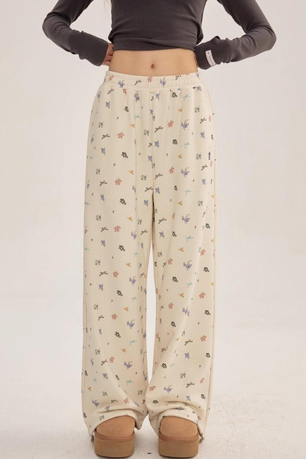 Floral Hooded Sweatshirt Cardigan Set-Up