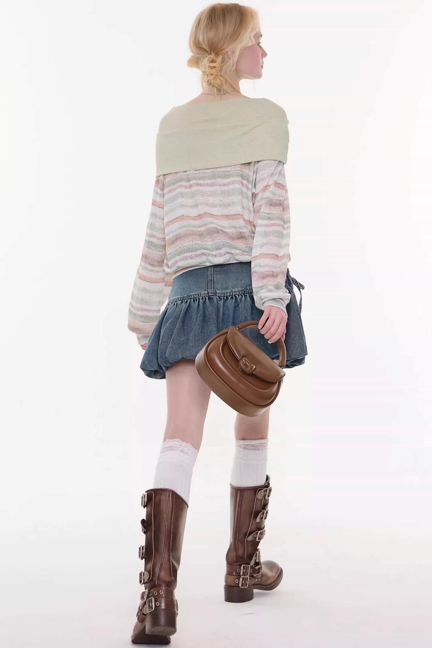 Spring Mist Striped Knit Top