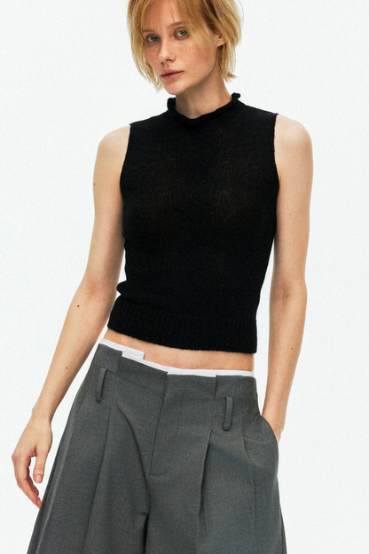Multi-Color Mohair Knit Vest