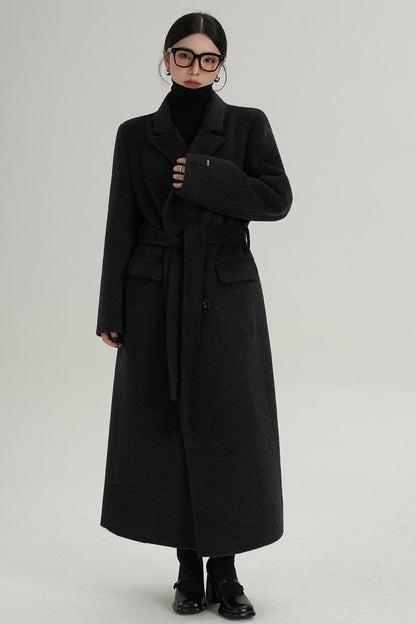 Wool Elegance Long Trench Coat