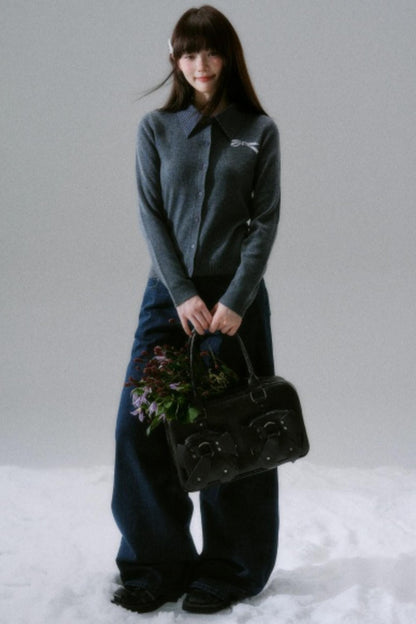 Miao-Style Wool Cardigan Sweater