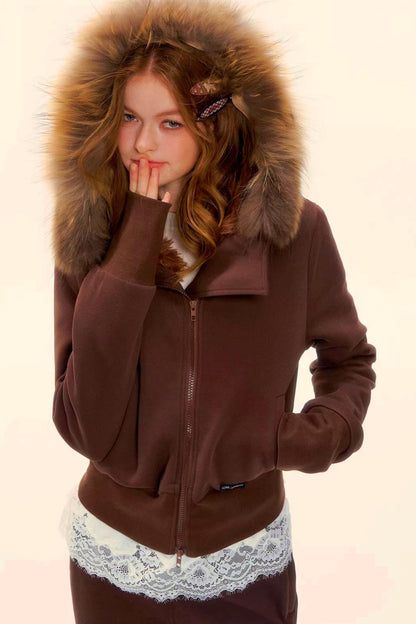 Retro Fleece Hooded Jacket Set-Up