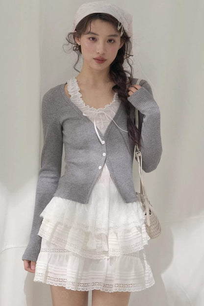 Flower Melody Lace Knit Cardigan