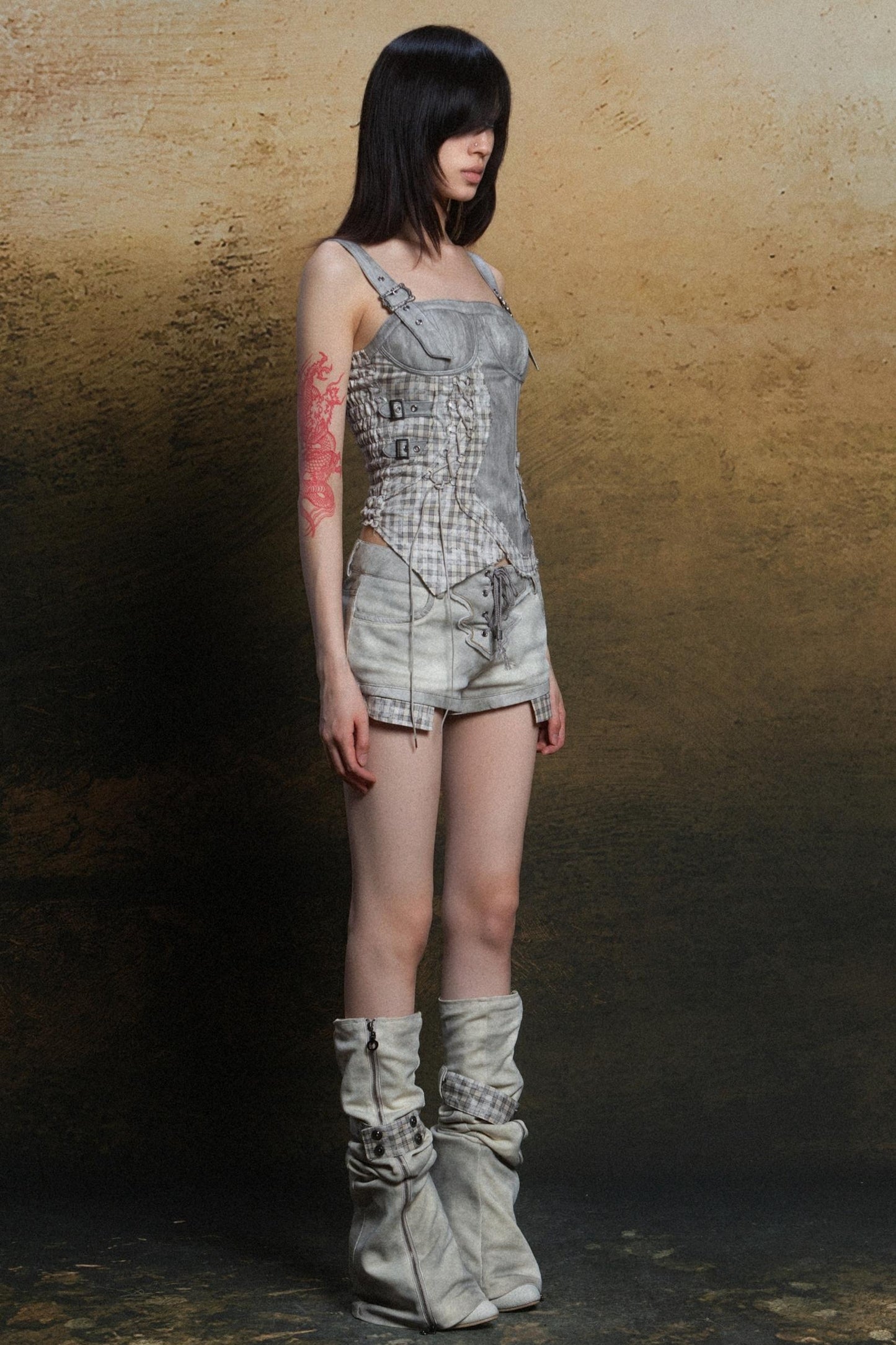 Tight Check Crop Top