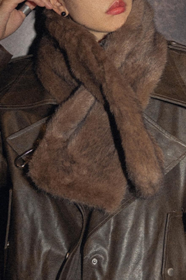 Goldener Fuchs-Fell gesteppter Baumwollschal 