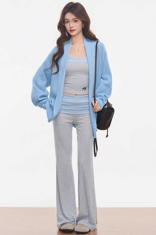 Knitted Camisole and Flared Pants Set-Up