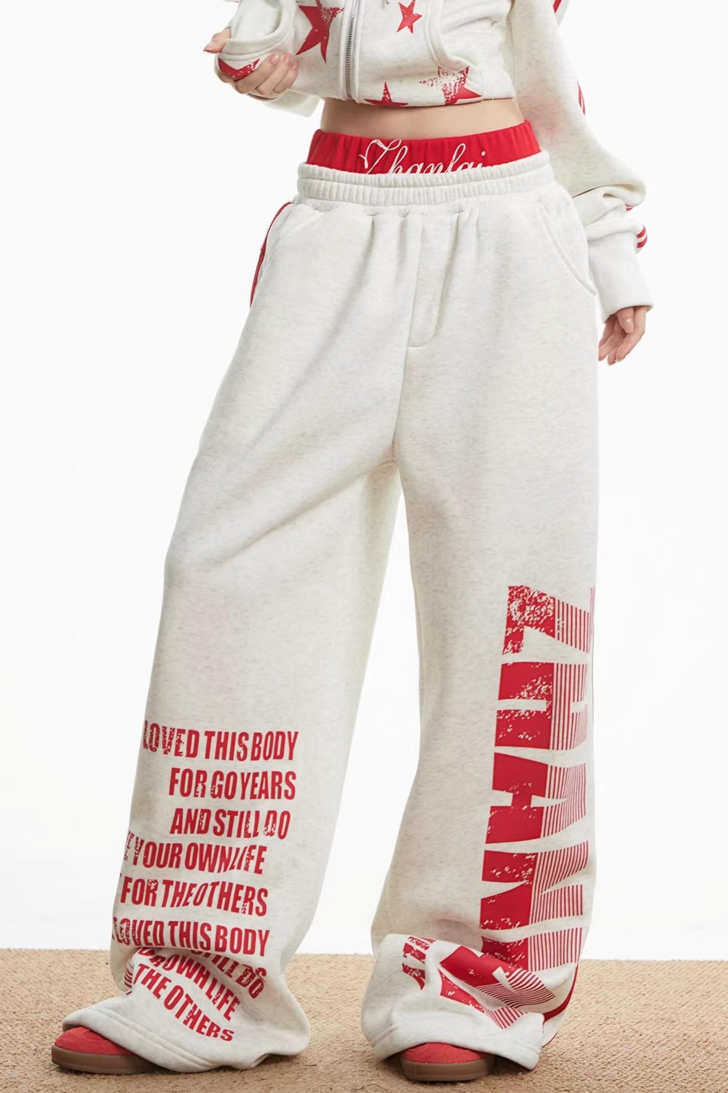 Spicy Girl Off-Shoulder Sweatshirt Set-Up