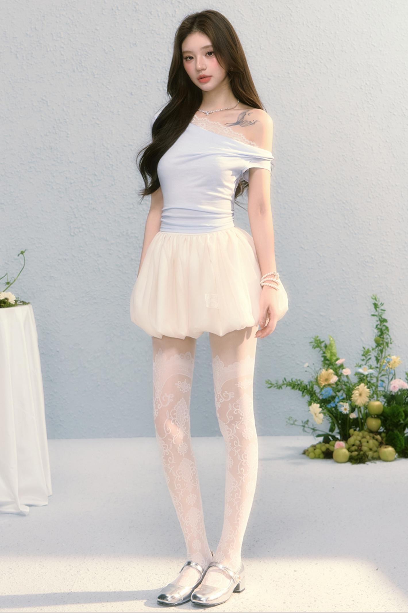 Summer Embroidered Lace Bloomer Skirt