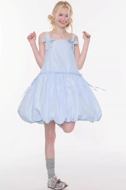Summer Blue Bow-Tie Dress
