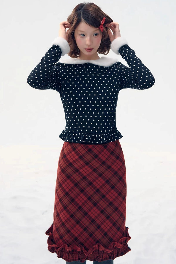 Fair Isle Polka Dot Knit Top