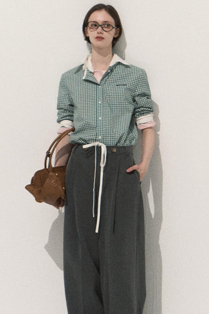 Linear Drape Slacks Pants