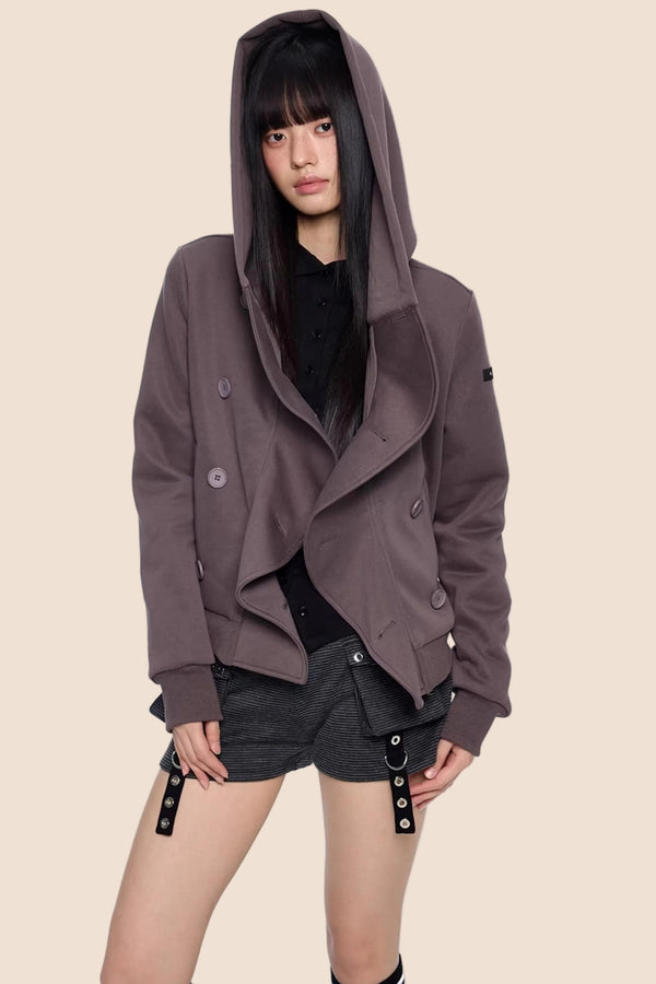 Striped Deconstructed Hooded Top