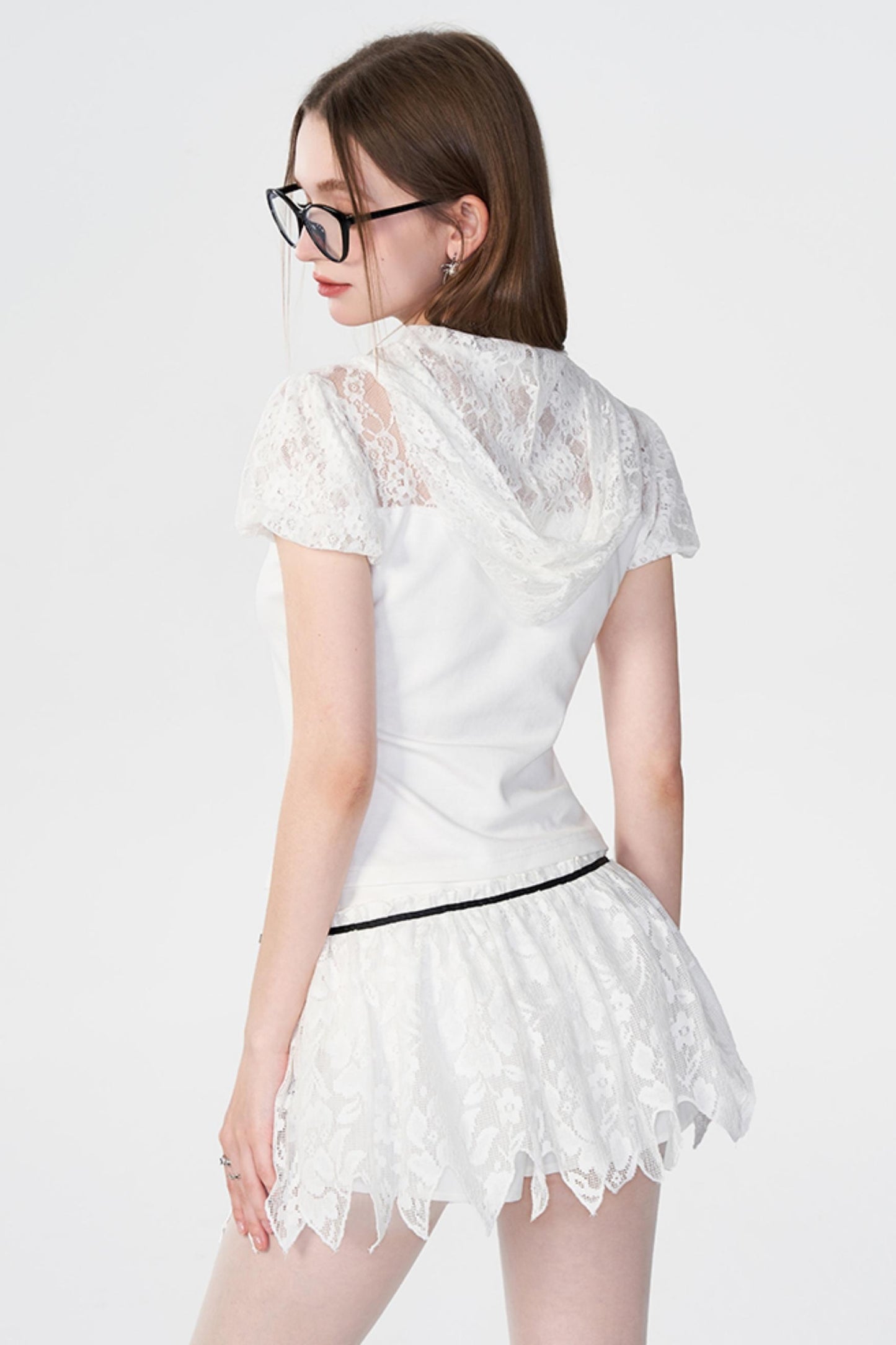 White Lace Bow Skirt