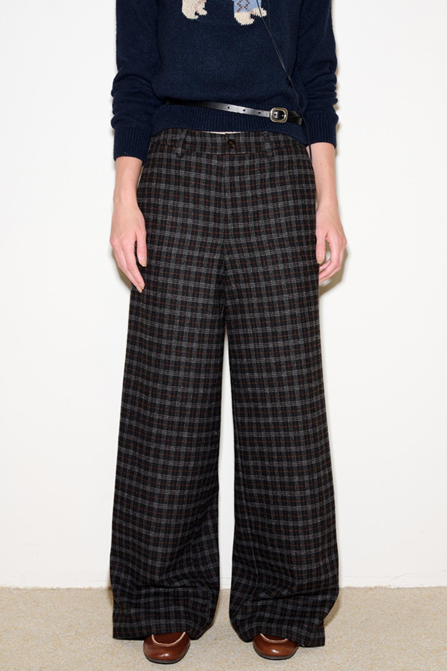 Nordic Woolen Plaid Pants