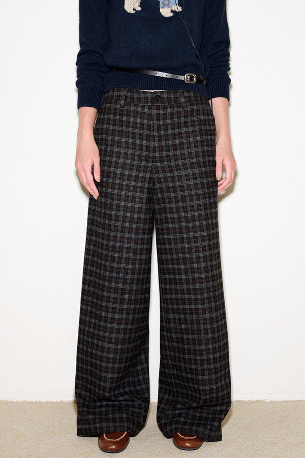 Nordic Woolen Plaid Pants