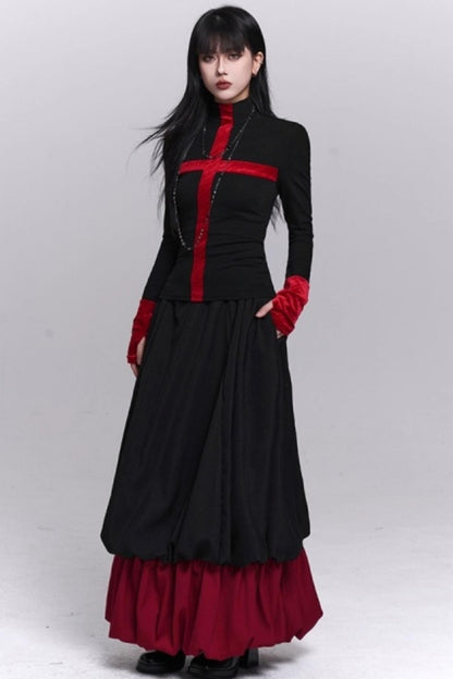 Gothic Cross Collar Top