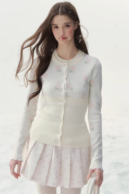 Floral Knitted Sweater Top