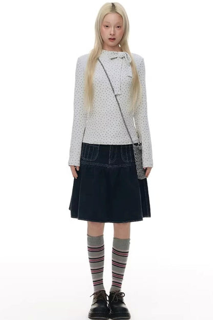 Tie-Neck Slim-Fit Blouse