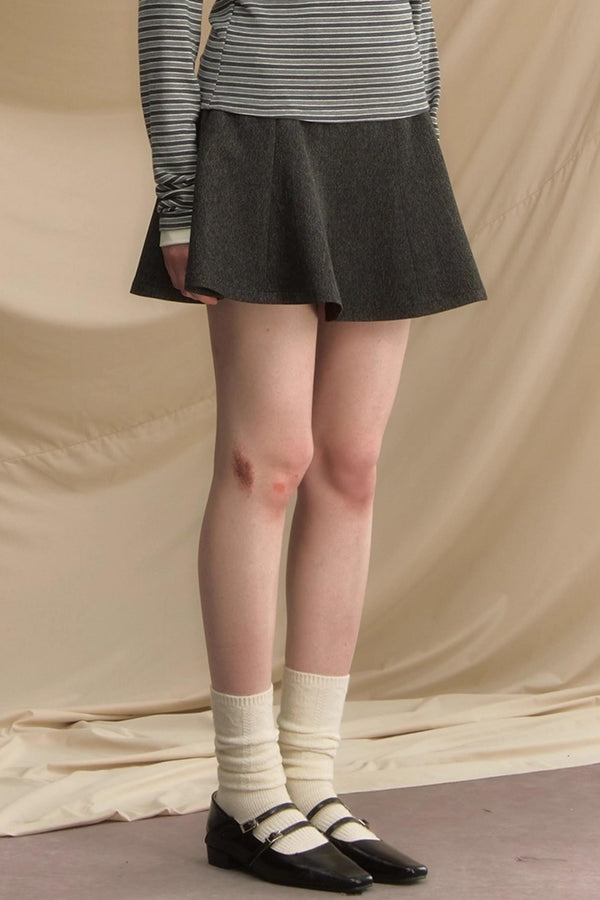 High Waist Gray  A-Line Skirt