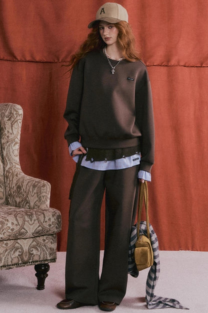 Plaid Patchwork Sweater Set-Up