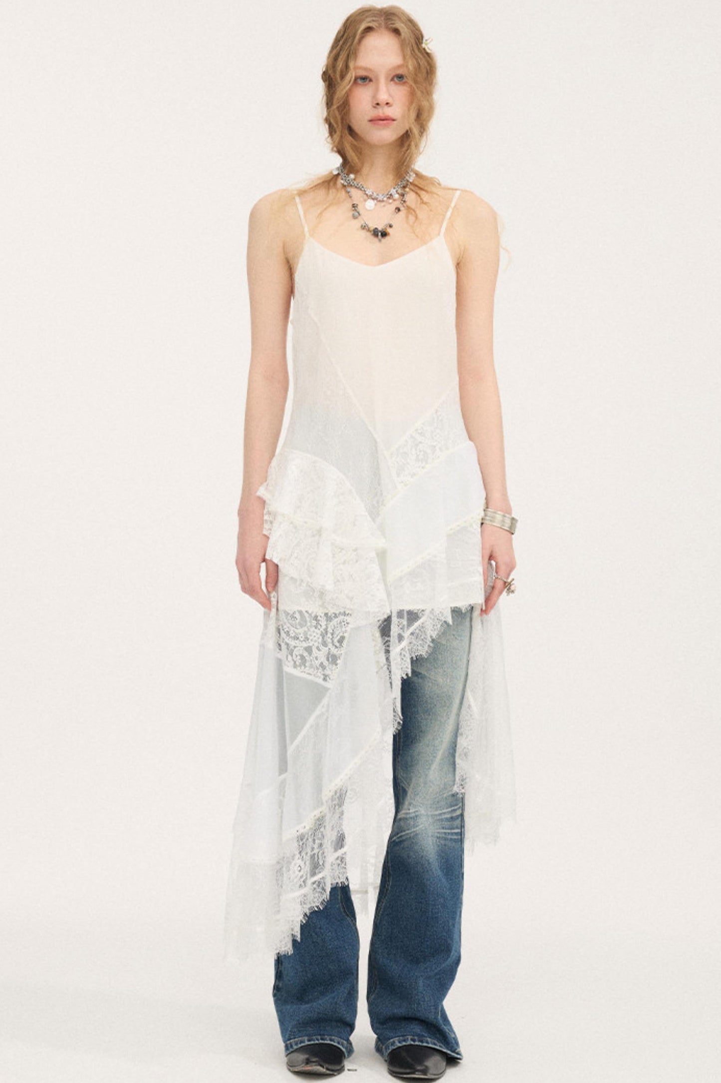 Lace Irregular Patchwork Dress