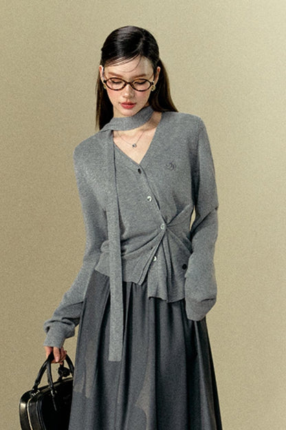 Simple Gray Lazy Knitwear Top