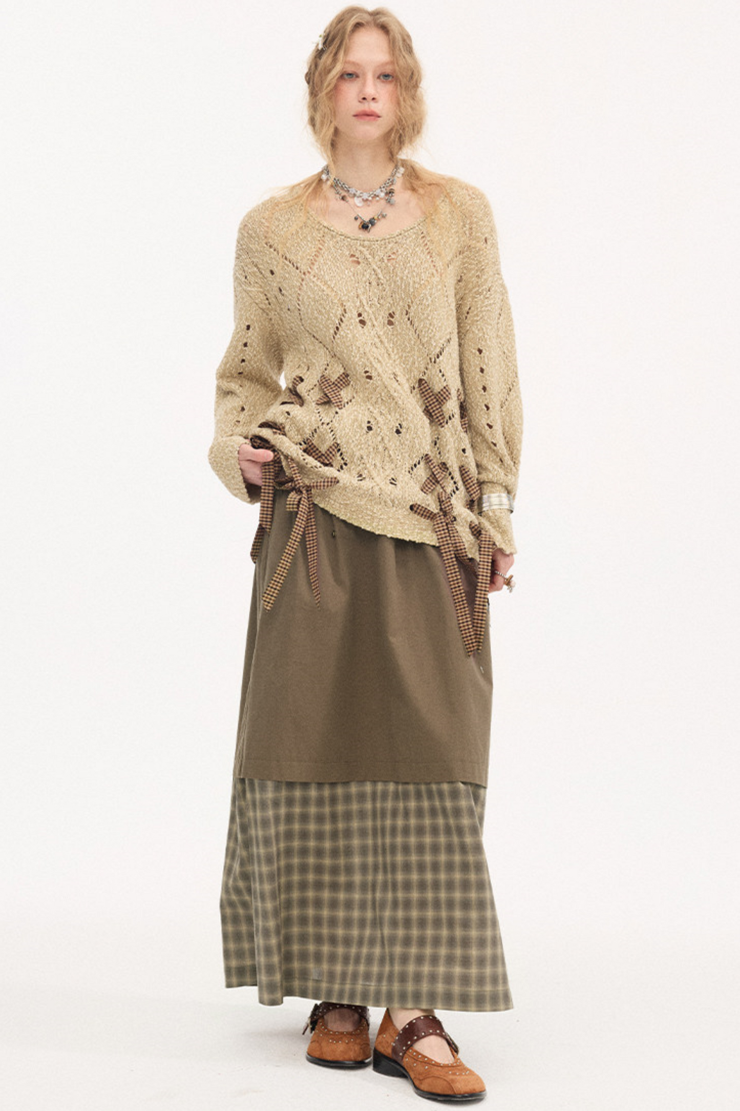 Strappy Quilted Hollow Sweater