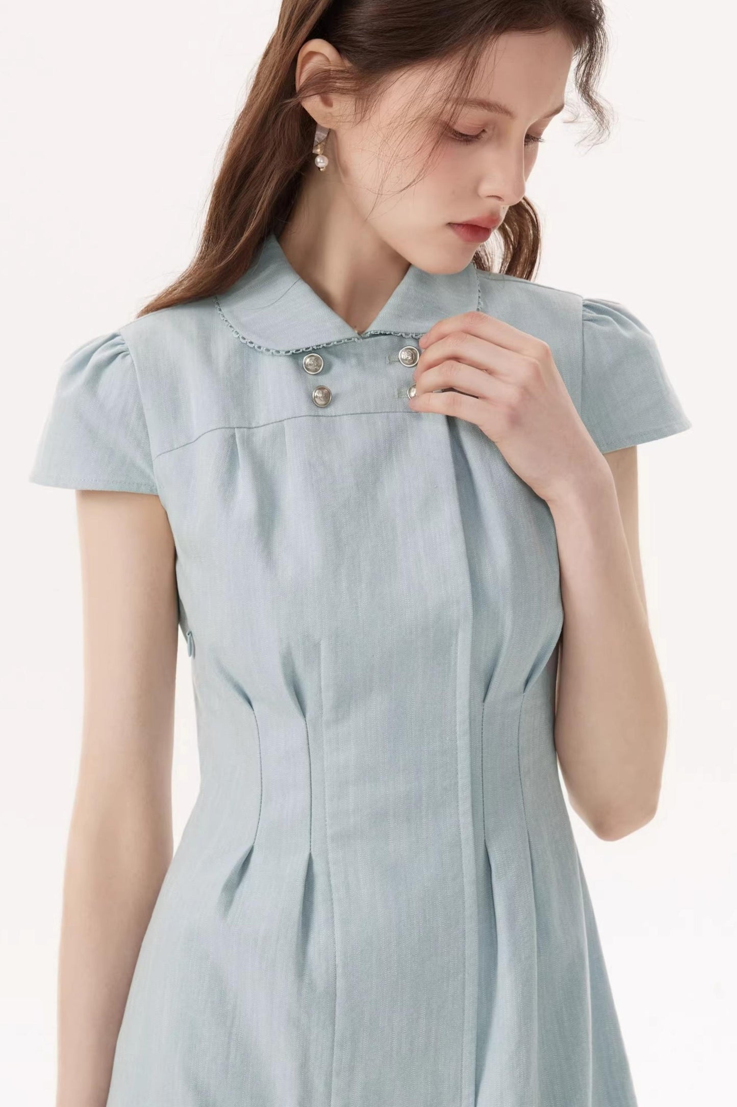 Feminine Faux Denim Dress