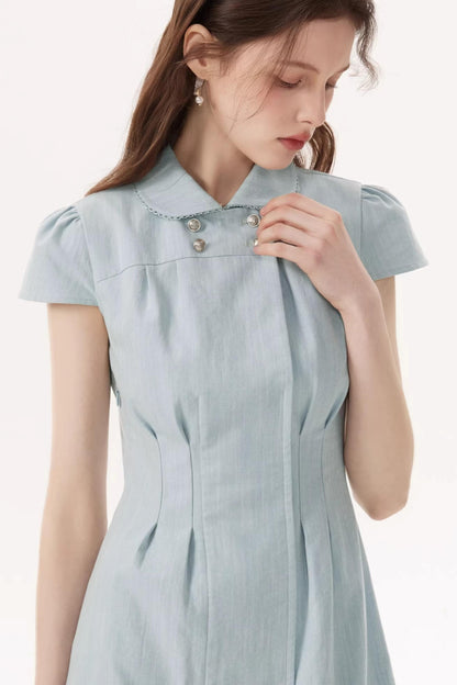 Feminine Faux Denim Dress