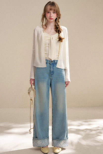 Jeans romantici in pizzo al chiaro di luna